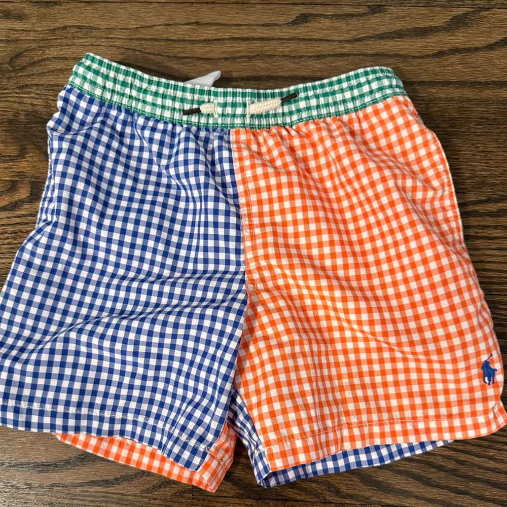 Polo by Ralph Lauren Kids Gingham Bathing Suit Trunks
